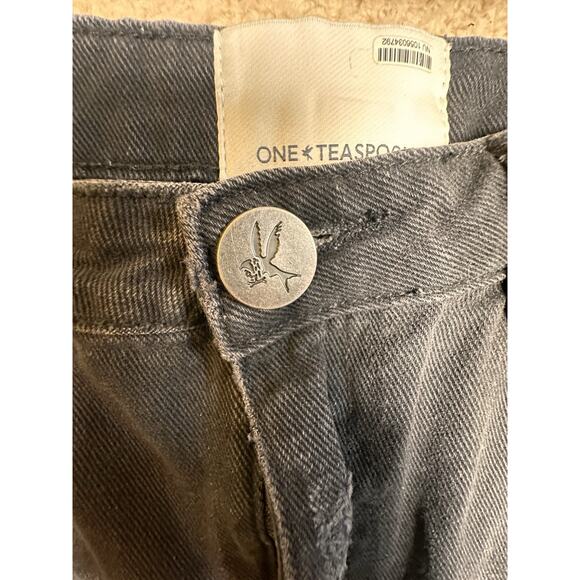 One Teaspoon x Free People Chain Maxi Slit Denim Grunge Whimsigoth Skirt Sz 27 - Picture 5 of 16